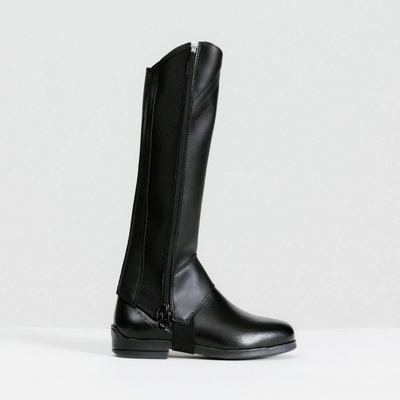 FOUGANZA Detské jazdecké minichapsy syntetické čierne