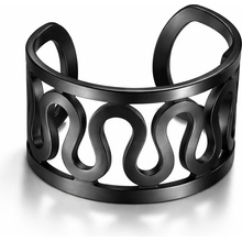SARINES Černý earcuff s vlnitým designem S1383