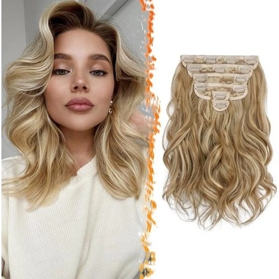 BARSDAR Clip in Extensions, vlnité Clip in prodlužování vlasů melír pro ženy 6ks 30cm Plná hlava – Zbozi.Blesk.cz