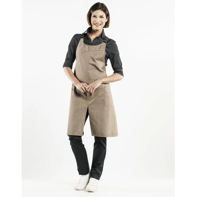 Chaud Devant Kuchařská zástěra s náprsenkou Forene Cross Mud Denim Sand