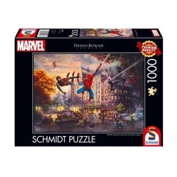 Schmidt Spiele Puzzle PQ 1000 Thomas Kinkade Spider-Man and Friends
