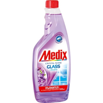 Medix препарат за почистване на стъкла, Люляк, Пълнител, 500мл