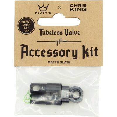 Príslušenstvo pre bezdušové ventily Peaty's X Chris King (Mk2) Slate Tubeless Valves Accessory Kit uni