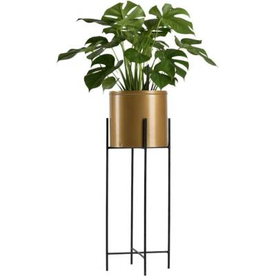 HowHomely Glamour Kovový květináč se stojanem 75x24 cm zlatá/černá