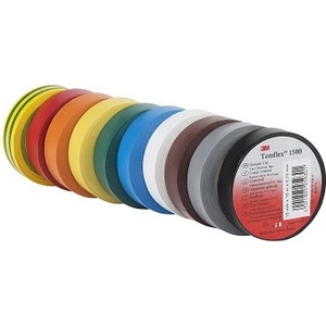 3M Temflex 1500 Винилова електроизолационна лента, 19 mm x 20 m 19 mm x 20 m червена/red (7000062298)