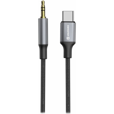 Swissten 73502309 USB-C (M) - 3.5mm Jack, 1,5m, černý