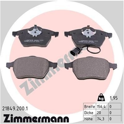 Sada brzdových platničiek kotúčovej brzdy ZIMMERMANN 21849.200.1