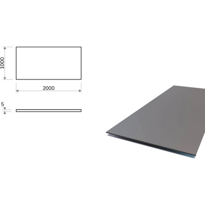 Oceľový plech 1x2 m, hrúbka 5 mm (S355)
