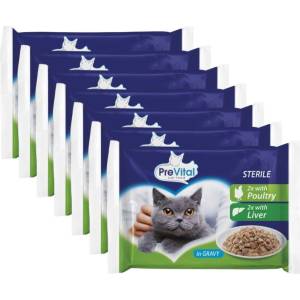 PreVital Cat Sterile Консерва пиле/черен дроб в сос 28 x 100 г