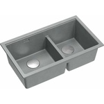 Quadron Logan 120 сива - вградена композитна мивка от неръждаема стомана 76x45 см (HQL7645U5_BS_I) Мивка за вграждане