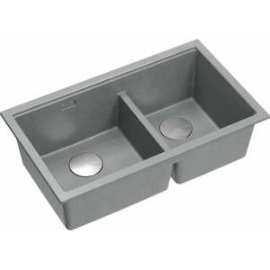 Quadron Logan 120 сива - вградена композитна мивка от неръждаема стомана 76x45 см (HQL7645U5_BS_I) Мивка за вграждане