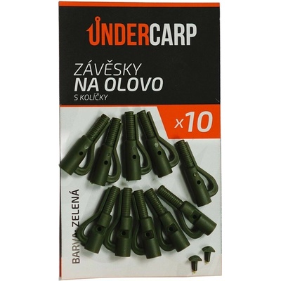 UnderCarp závesky Závesky na olovo s kolíčkami - zelená 10 ks