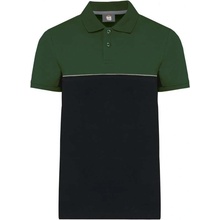 Unisex eco-friendly dvoubarevná polokošile Three lesní zelená černá