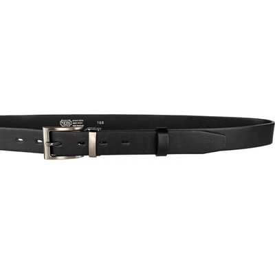 Penny Belts pánský kožený společenský opasek s klasickou sponou 30-100-4-60 KOV černý