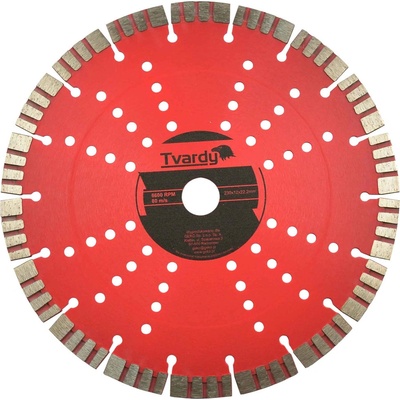 Diamantový kotúč segmentový na železobetón 230 x 12 x 22,23 mm, TVARDY