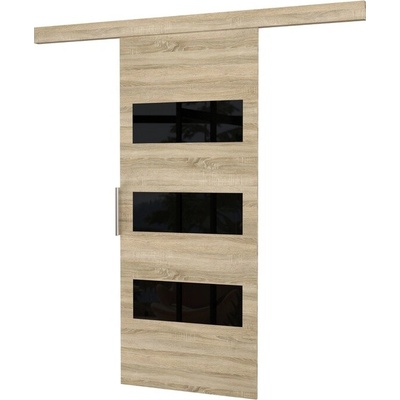 Sconto Posuvné dvere ARES 96 dub sonoma/čierna 96x205 cm