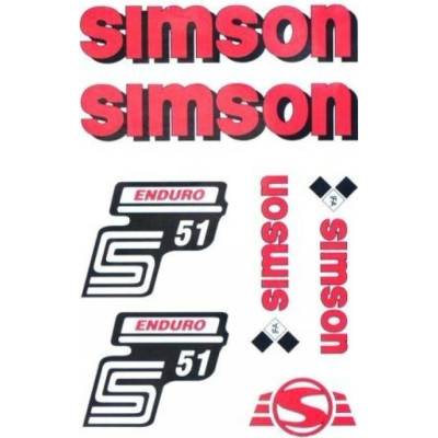 Nálepka SIMSON ENDURO červená sada