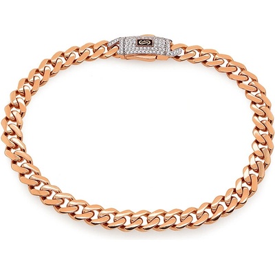iZlato Forever Monaco Chain bracelet Classic Plain Pavé lock Rose 6,5 mm IZ29437RNUSA