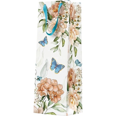 Darčeková taška na fľašu - Blue Butterfly