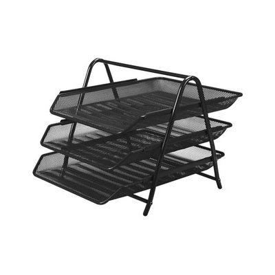 Drátěný stojan se 3 listovými zásuvkami, černý – Zboží Mobilmania