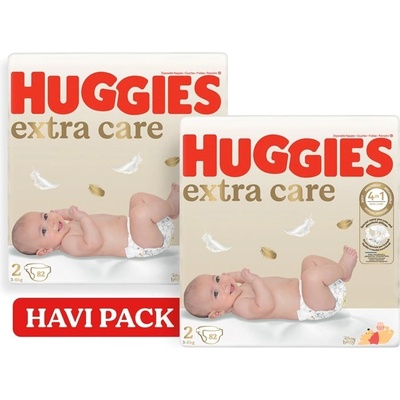 Huggies Extra Care Newborn 2 4-6kg Monthly Pack P82x2