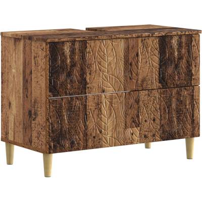 vidaXL Шкаф за мивка в баня DELFT Старо дърво 82 x 41 x 59 см (897023)
