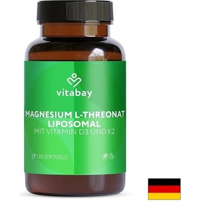 Магнезий L-Треонат, липозомен, 2000 mg + Витамин D3 и K2 (VB2368)