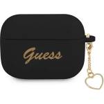 Guess GUAPLSCHSK калъф за AirPods Pro, черен, Silicone Charm Collection (GUAPLSCHSK)