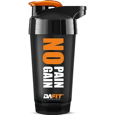 Dafit Šejkr NO PAIN NO GAIN 700 ml černý, oranžové víčko