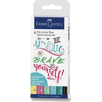 Faber-Castell 267116 Pitt Artist Pen Hand Lettering 6 kusů pastelová sada