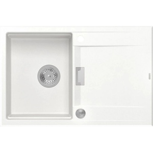 Quadron Вградена мивка Quadron Unique Oven от композитен материал, бяла - неръждаема стомана 76x50 см (HQO7650U1_BS) Мивка за вграждане