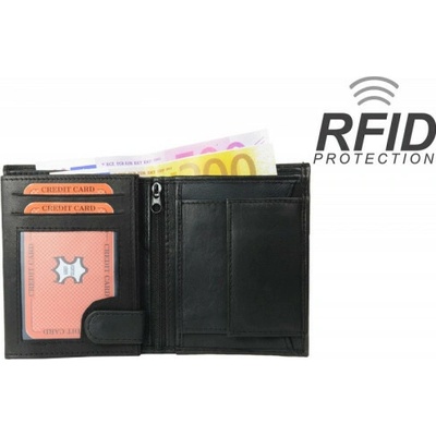 RFID Protect Kombinovaná kožená peněženka nappa černá