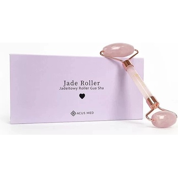 Acus Med Gua Sha Jade Roller na obličej - růžový