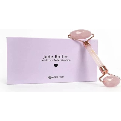 Acus Med Gua Sha Jade Roller na obličej - růžový