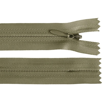 Spirálový zip skrytý No 3 délka 40 cm Varianta: 298 zelená khaki tmavá, Balení: 1 ks