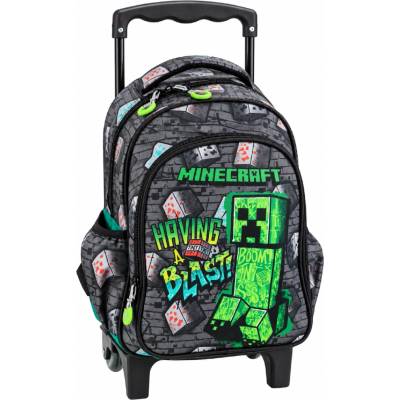 Detský batoh na kolieskach Minecraft Metro Art 2 čierny 30 cm