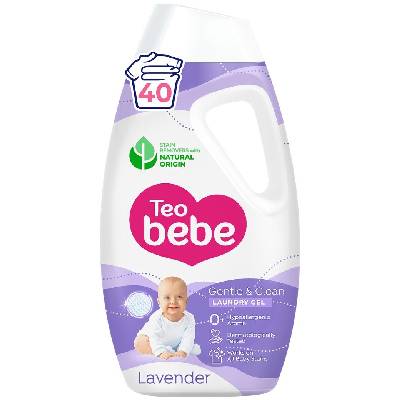 Гел за пране Teo Bebe Gentle & Clean - Лавандула, 40 пранета, 1.8 l (51000958)