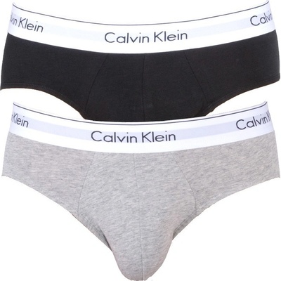 Calvin Klein slipy Modern Cotton Stretch Hip Briefs Grey Black 2Pack