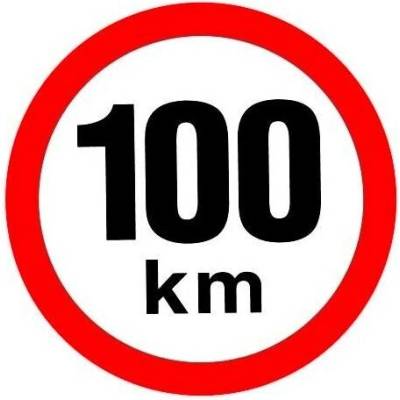 Samolepka omezení rychlosti 100 km/hod z retroreflexní fólie D=150mm