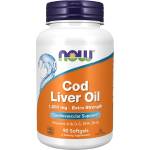 NOW NOW Cod Liver Oil 1000mg Extra Strength, 90 Softgels - fitnesdobavki - 27,19 лв