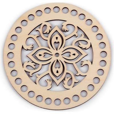Víko na pletení / háčkování mandala Ø15 cm přírodní sv. 1 ks