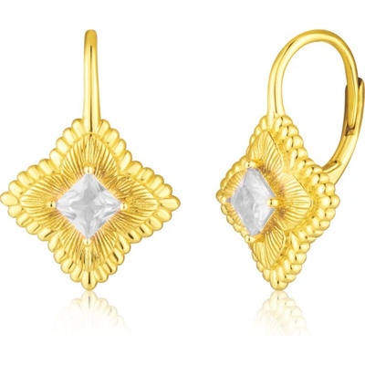 JVD Pozlátené strieborné náušnice so zirkónmi SVLE0927SK6GO00