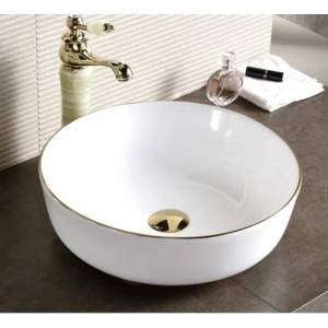 Inter Ceramic Порцеланов умивалник 875 ЗЛАТЕН КАНТ (875)