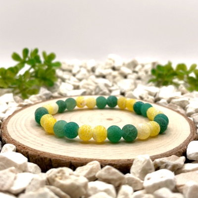 Certom Minerální náramek zeleno-žlutý matný achát | Optimismus a klid 0215