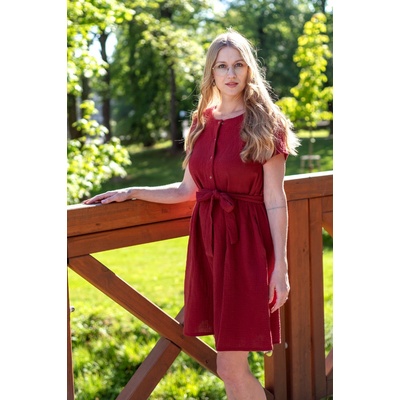 Jsem máma Bio mušelínové kojicí šaty s mašlí bordó – Hledejceny.cz