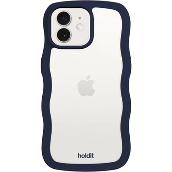 Holdit Гръб Holdit Wavy за iPhone 12/12 Pro - Midnight Blue/Transparent