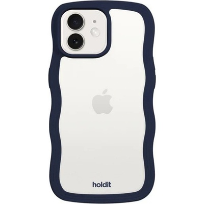 Holdit Гръб Holdit Wavy за iPhone 12/12 Pro - Midnight Blue/Transparent