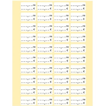 Етикети за цени - ЛВ/ЕВРО 28/16 мм Бял