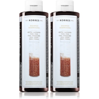 KORRES Rice Proteins & Linden шампоан за тънка коса изгодна опаковка