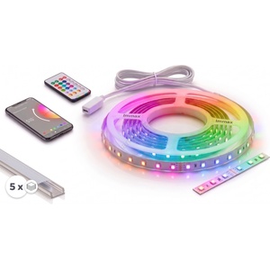 SmartLED КОМПЛЕКТ 1x LED RGBW лента NEO LITE LED/24W/230V, 5 м, IP65, Wi-Fi + 5x профил 1 м + дистанционно управление (SD0028C)